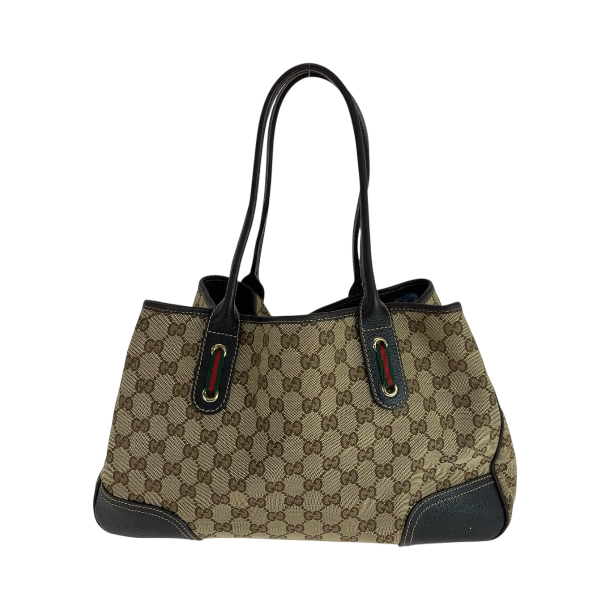 Gucci GG Metal Sherry line Pretty Canvas Brown Beige Gold Shoulder Bag