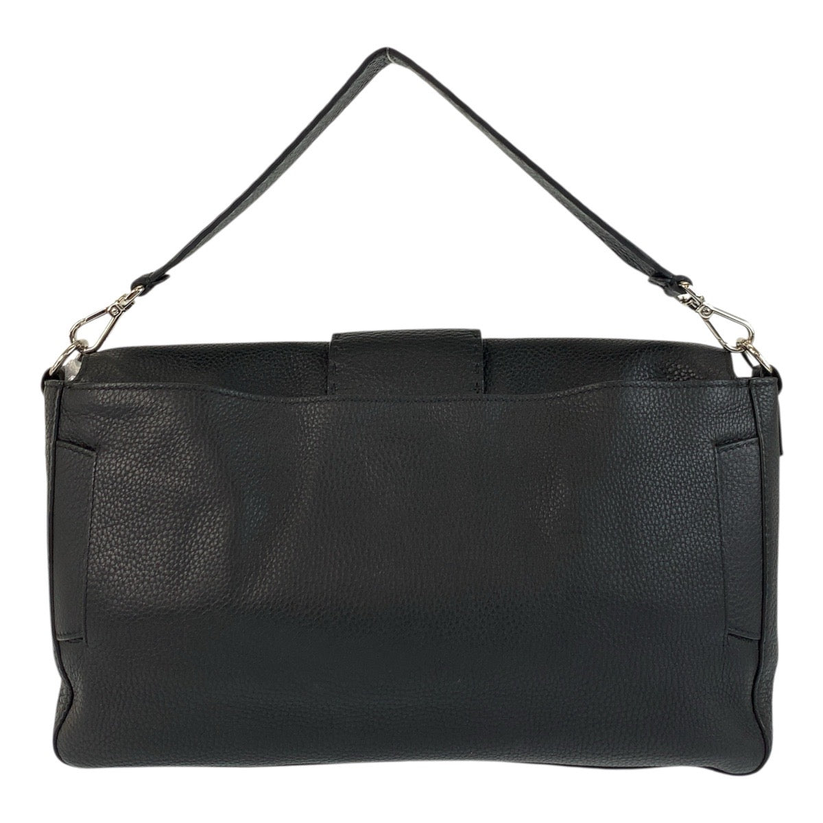 Fendi Shoulder Bag Silvermetal Shoulder Bag Handbag 2Way Celeria Leather Black Bucket