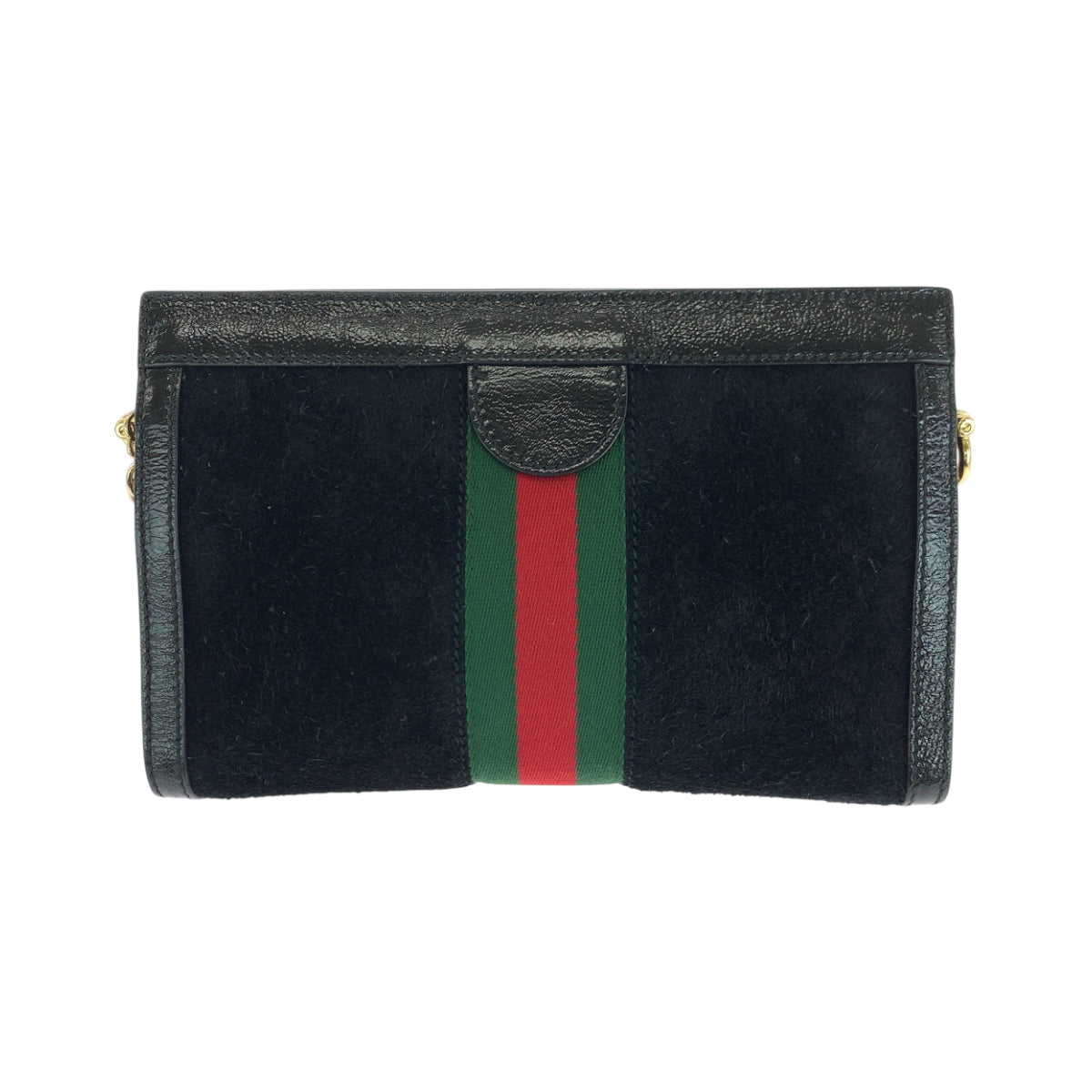 Gucci GoldMetal ChainShoulder Pochette Sherry line Suede Black Shoulder Bag
