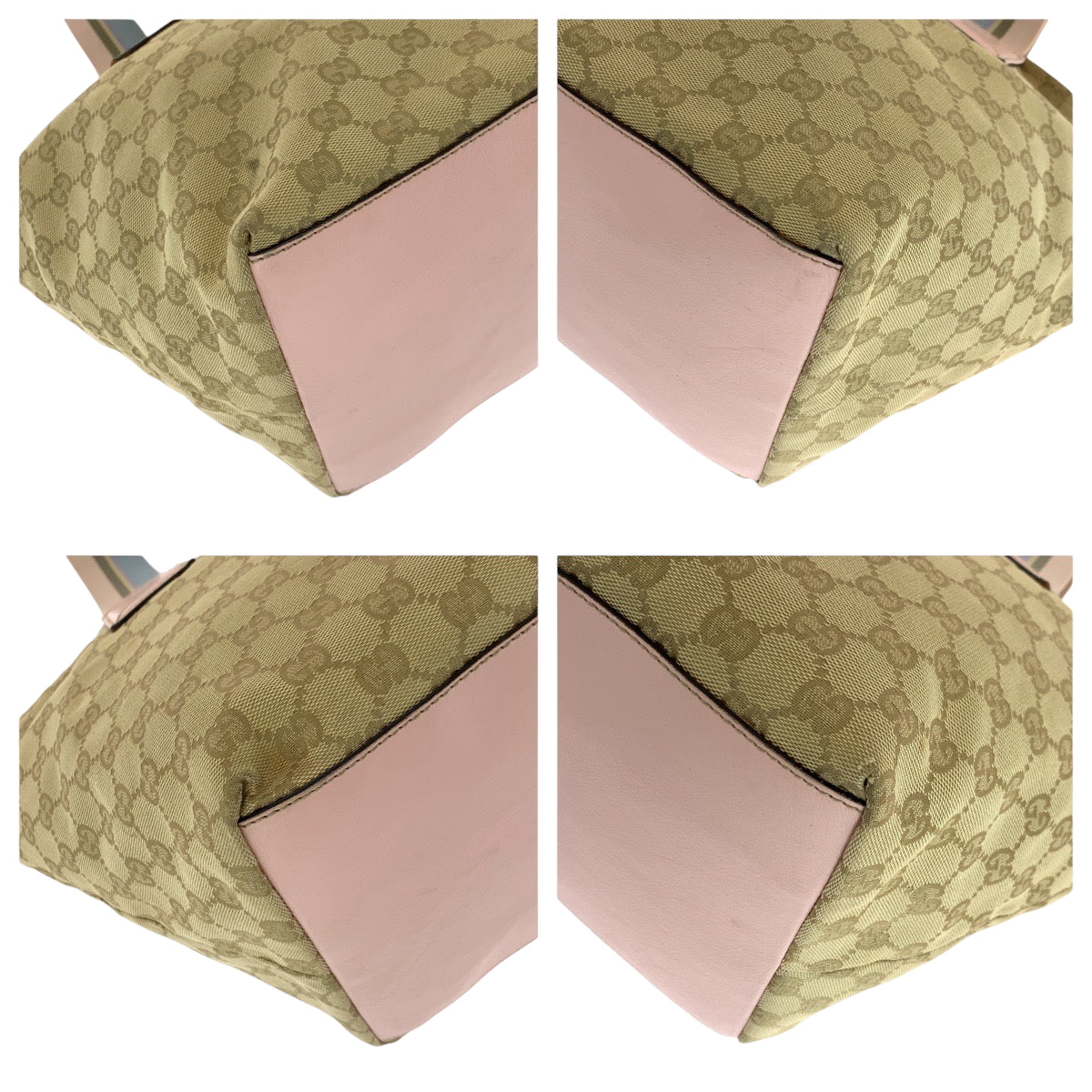Gucci GG Gold Metal Canvas Beige Blue Pink Shoulder Bag