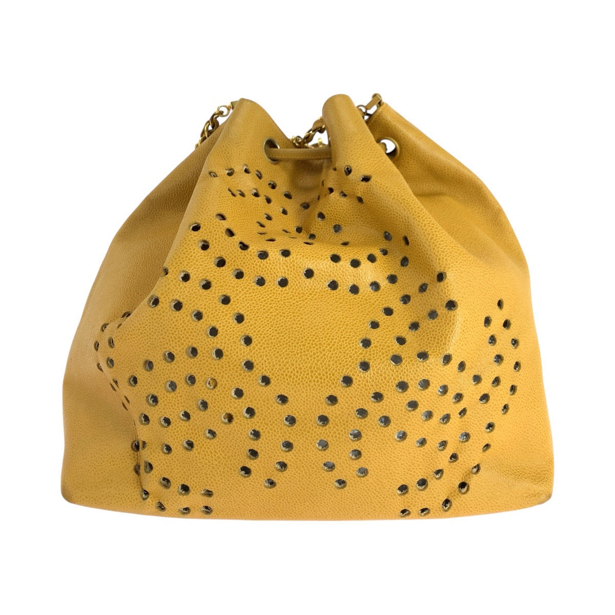 Chanel Caviar skin Yellow iple COCO Mark Gold Jewelry