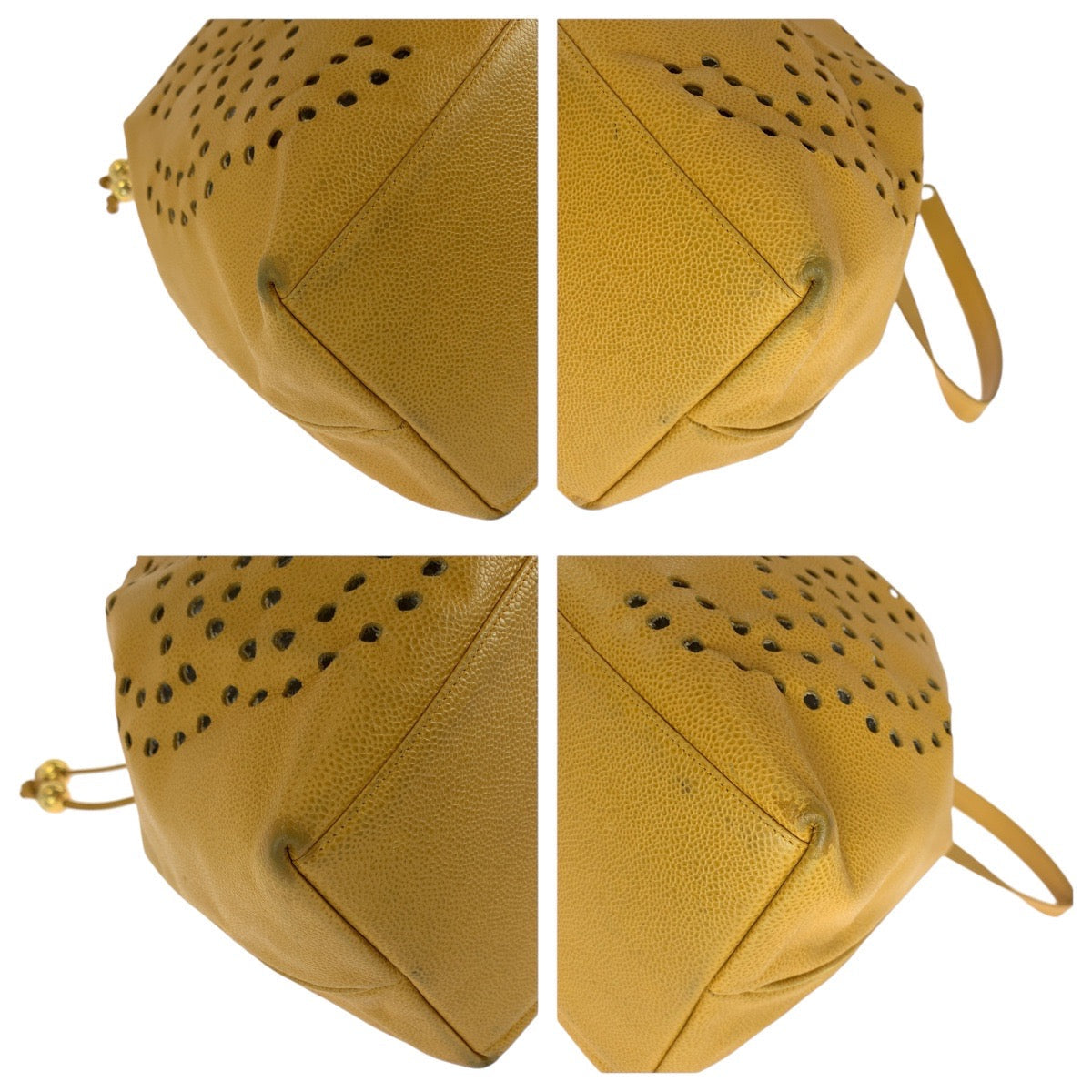 Chanel Caviar skin Yellow iple COCO Mark Gold Jewelry