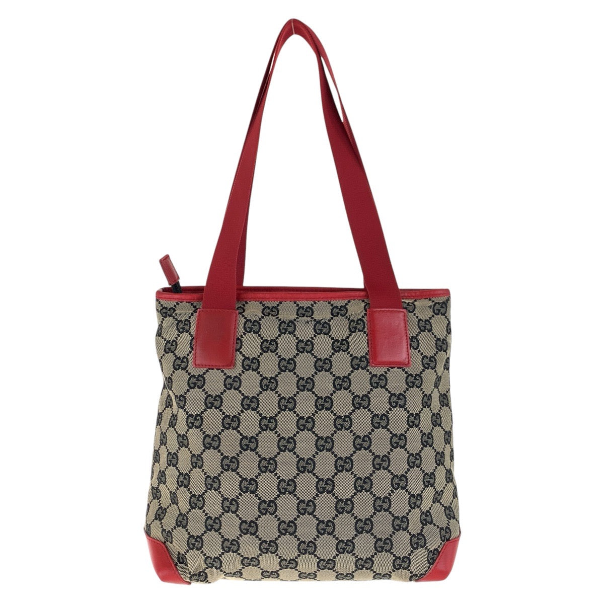 Gucci 019 GG Leather Canvas Red Silver Shoulder Bag