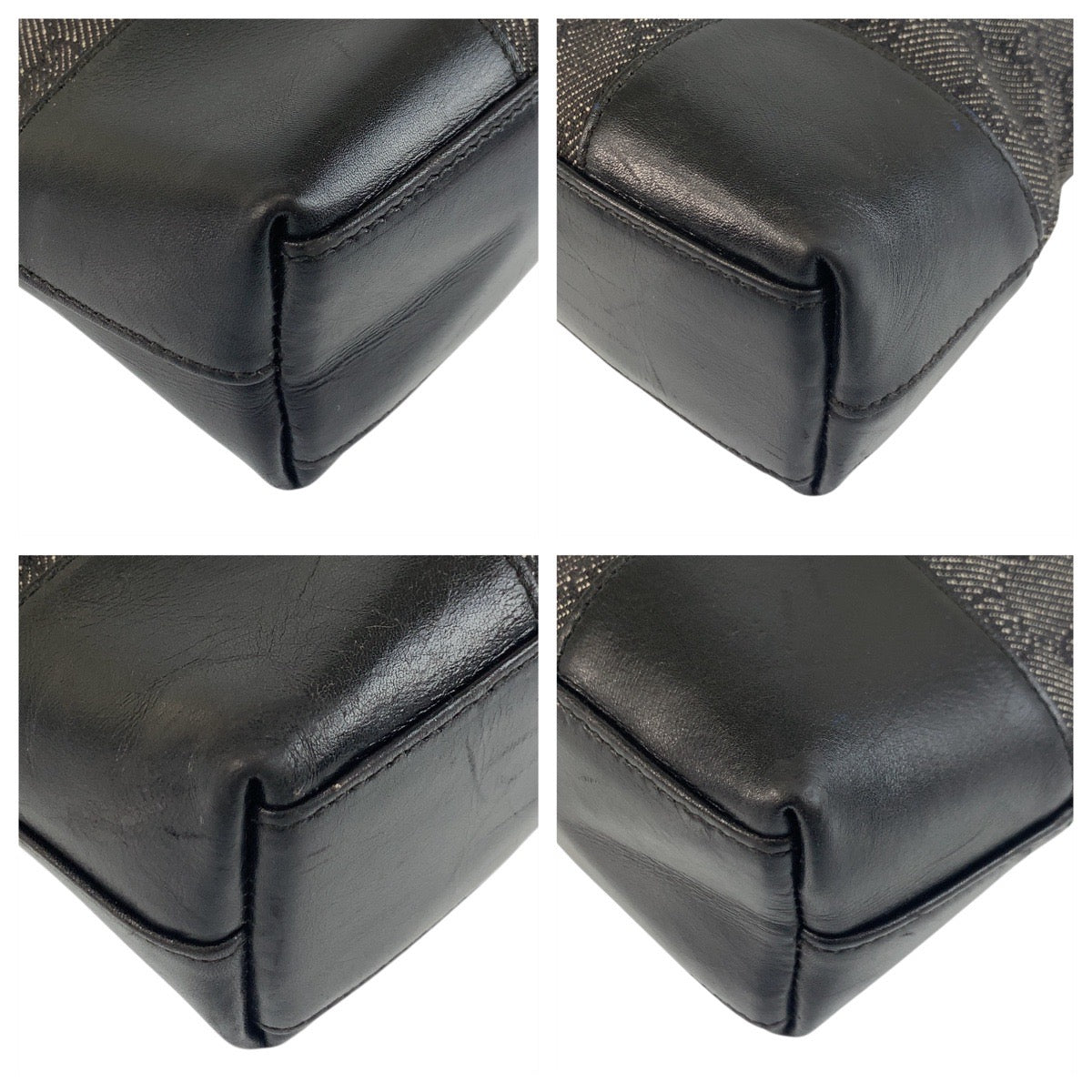 Gucci GG SilverMetal Leather Canvas Black Shoulder Bag 5