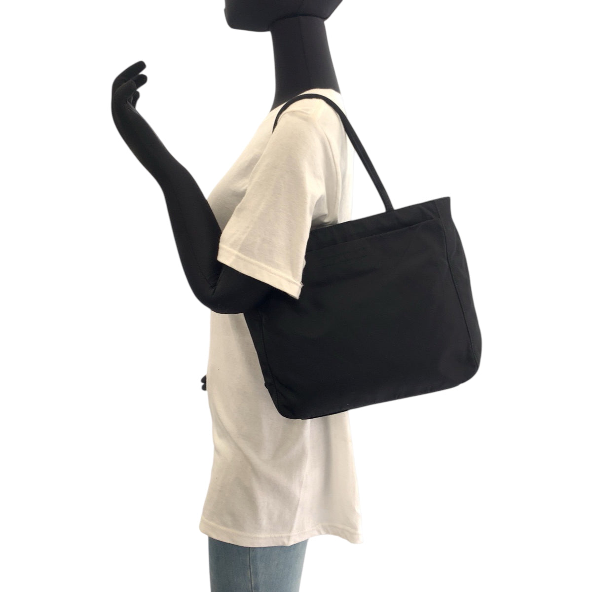 Silvermetal Handbag Shoulder Bag Test Triangle With Nylon Black