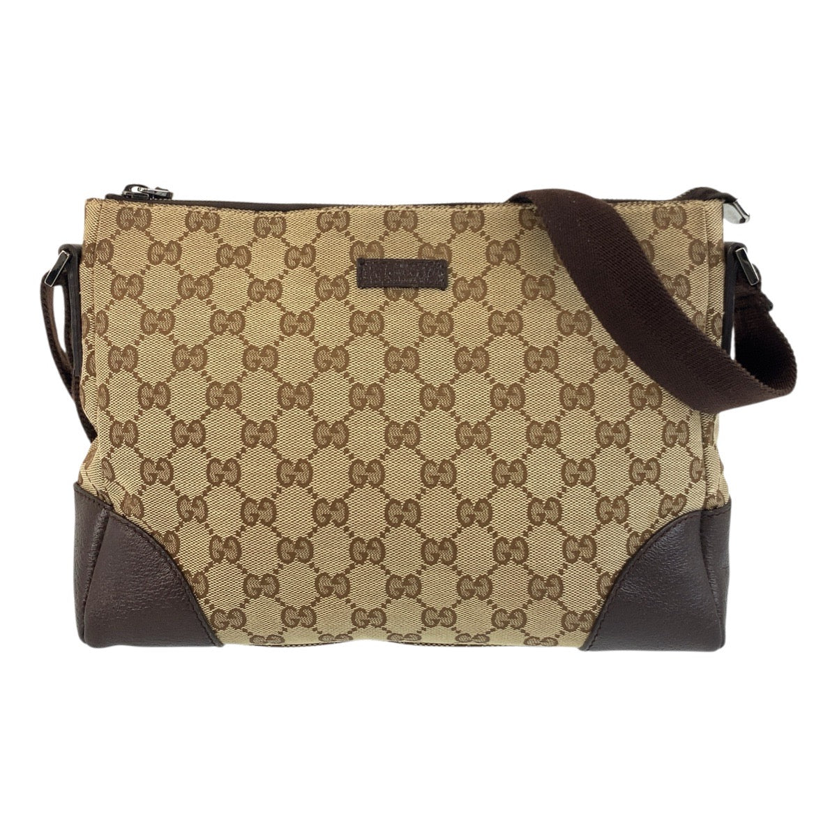 Gucci GG Messenger Canvas Brown Beige Shoulder Bag