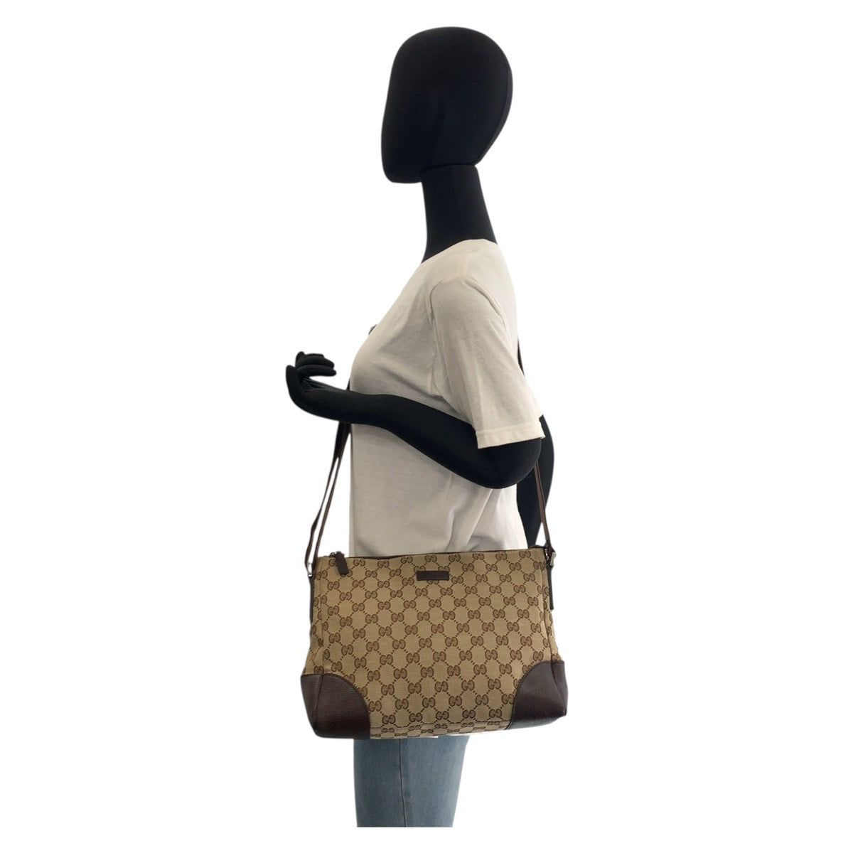 Gucci GG Messenger Canvas Brown Beige Shoulder Bag