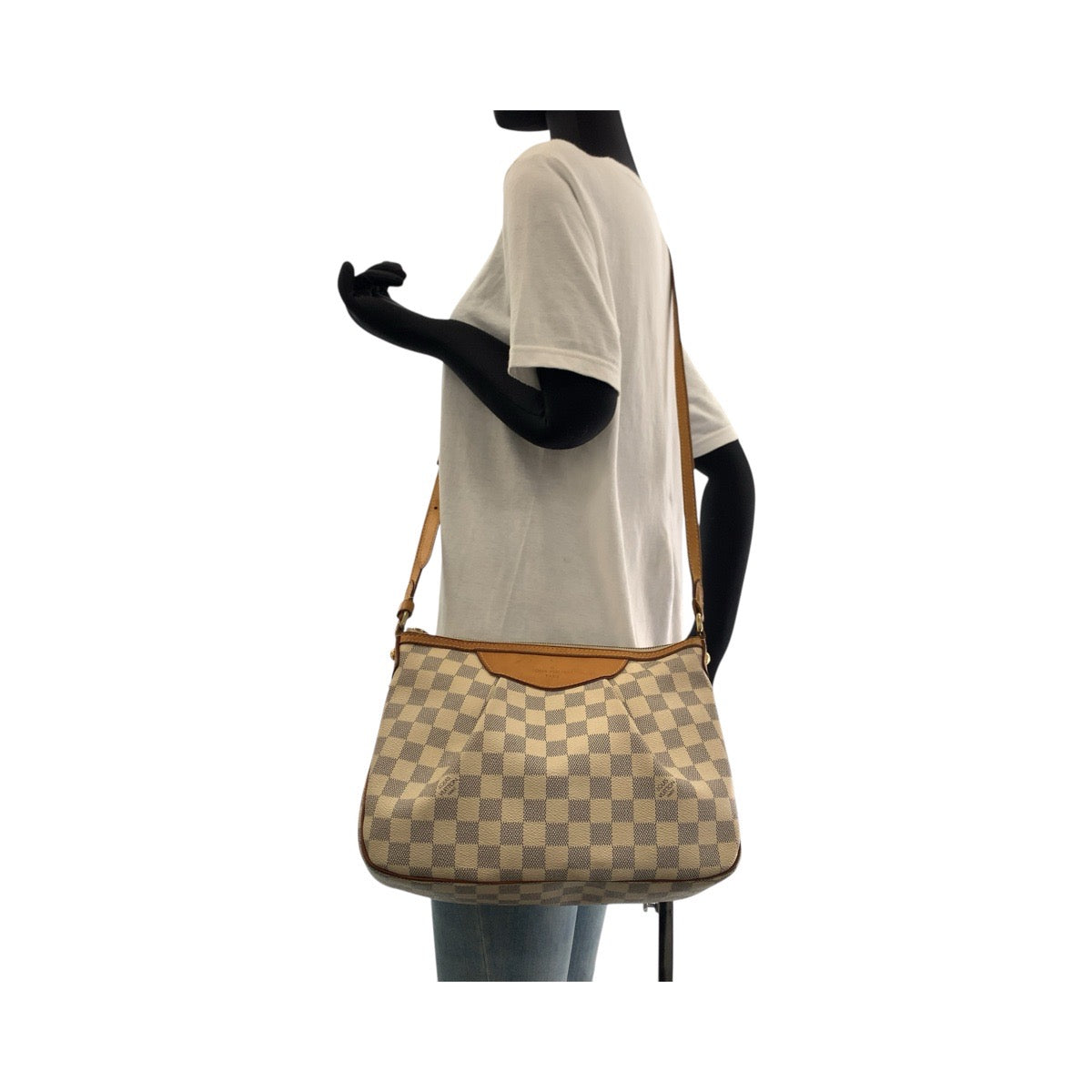 Louis Vuitton N41113 PVC iracusaPM Leather White Gold Gray Shoulder Bag