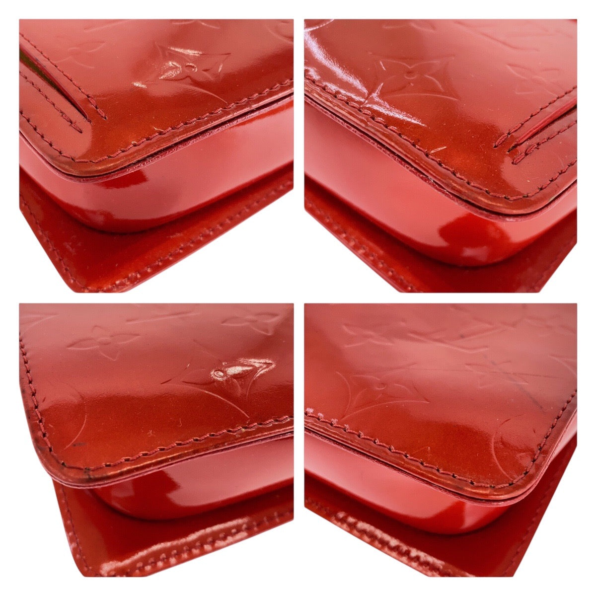 Louis Vuitton M91137 enamel Rouge Monogram Gold Shoulder Bag