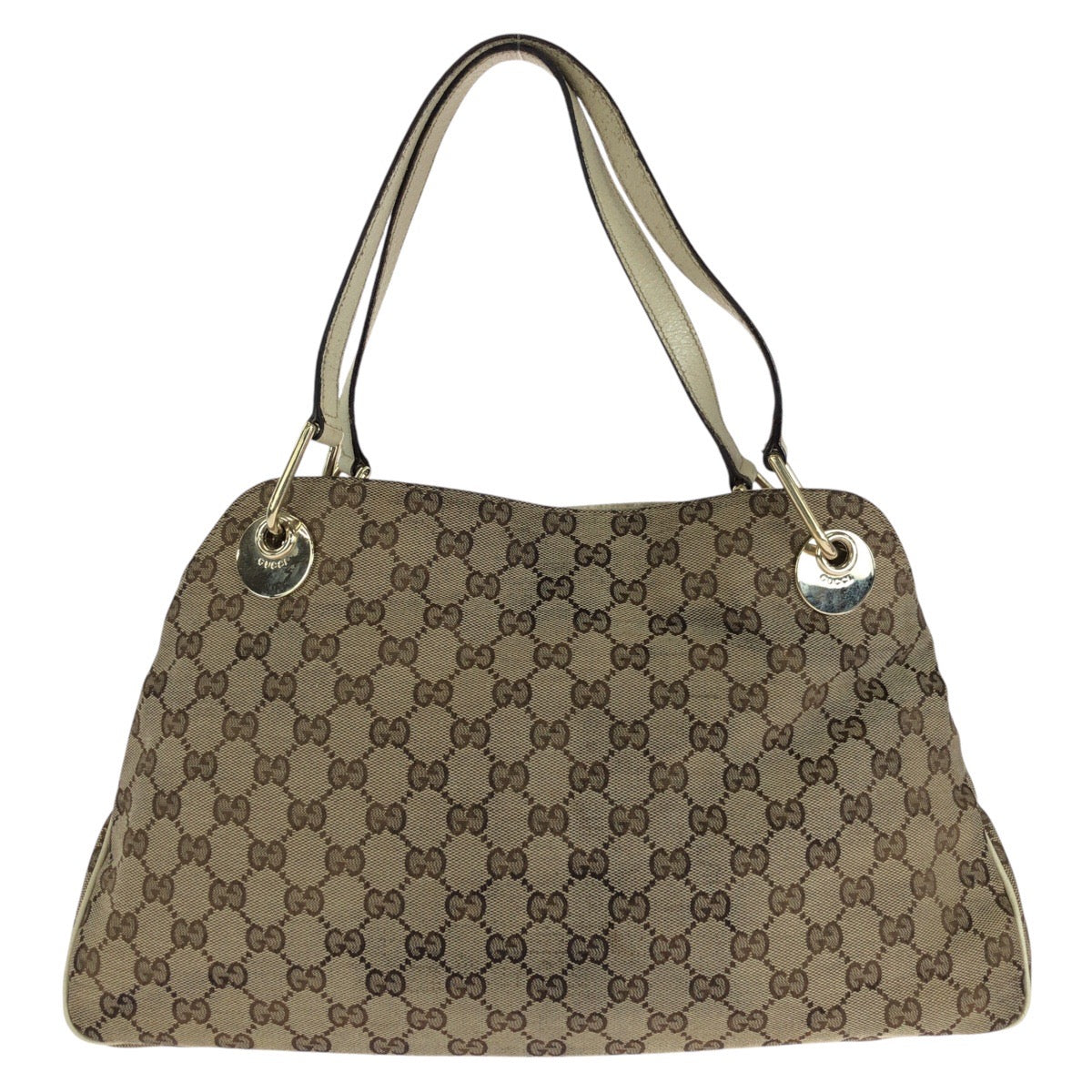 Gucci GG Leather Canvas Brown Shoulder Bag