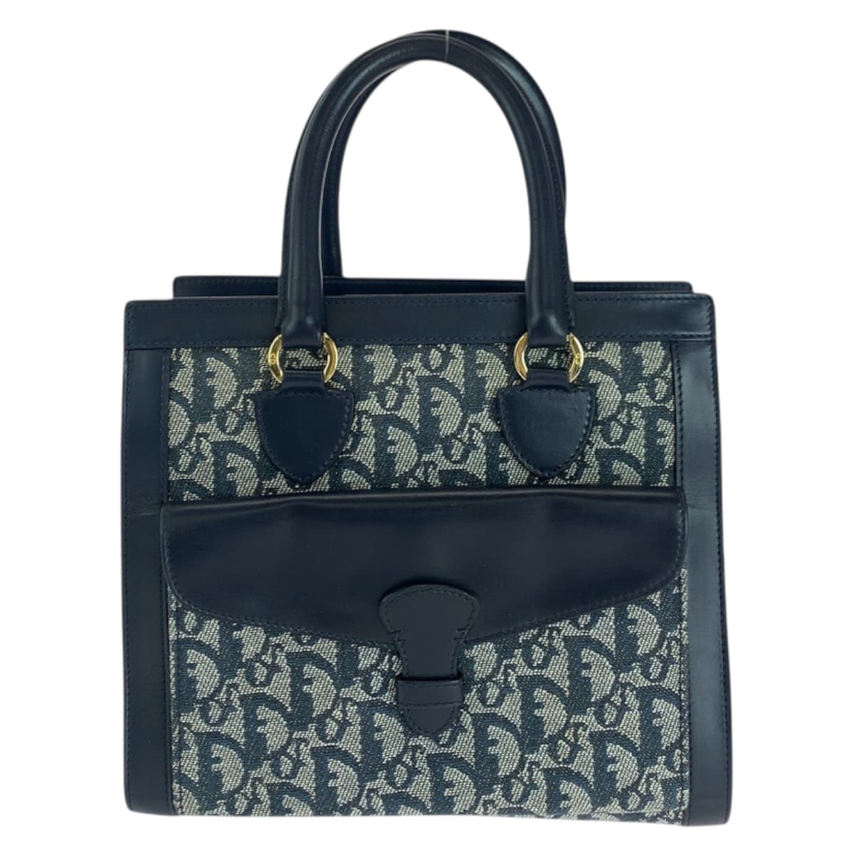Dior Tote Bag , Navy Metal Tote Bag Leather Canvas