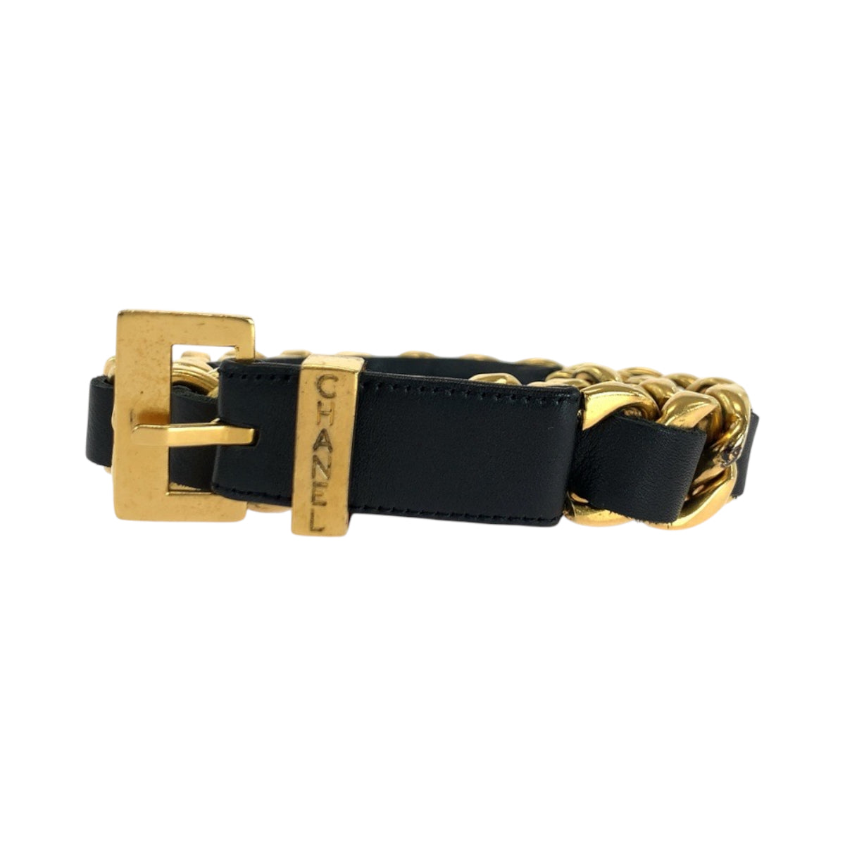 Chanel belt 30 Black Leather