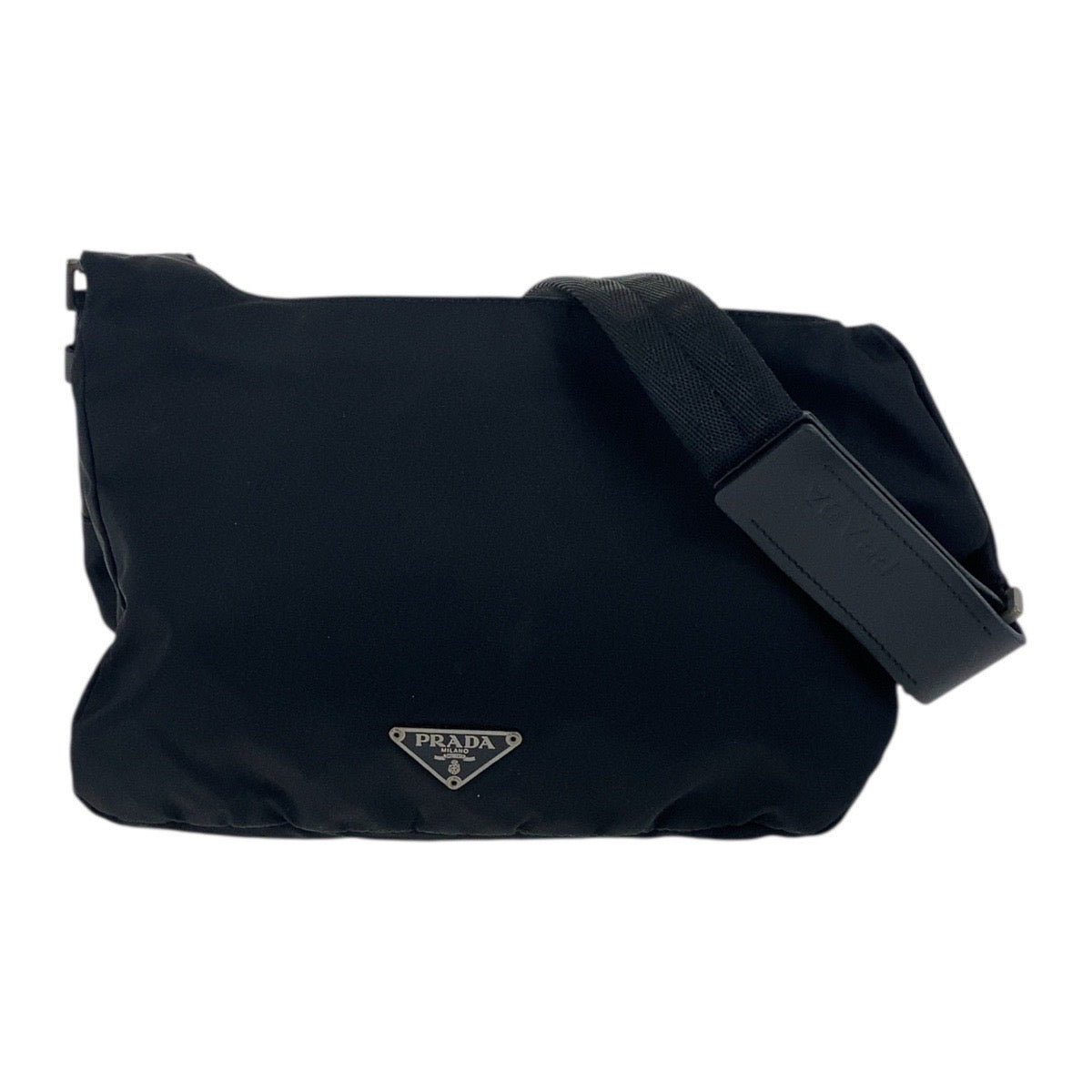 Shoulder Bag Silvermetal Test Triangle With Logo Nylon Black With Logo