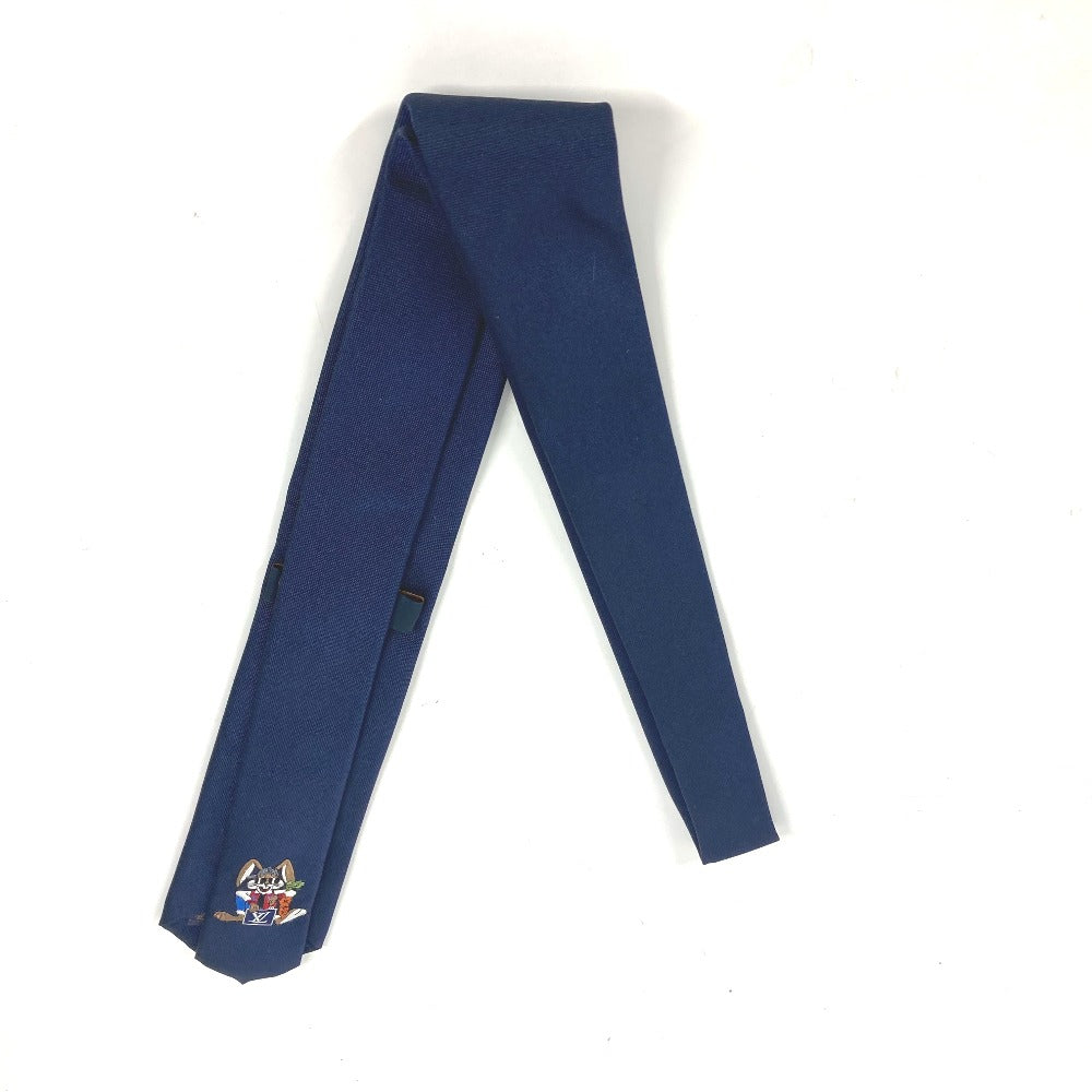 Louis Vuitton tie M78032 100 silk Rabbit Navy Handbag