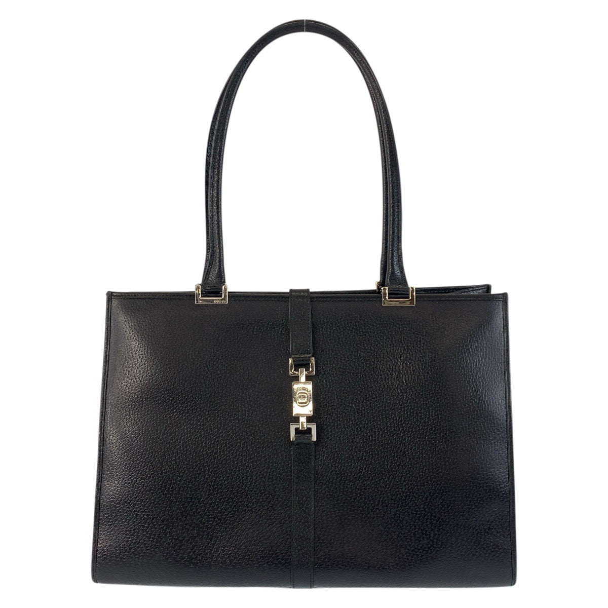 Gucci 002 SilverMetal Jackie Leather Black Shoulder Bag