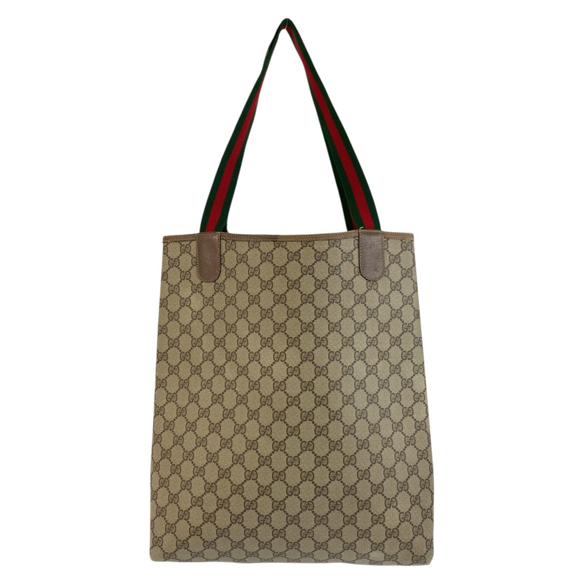 Gucci 39 02 003 GG Supreme Canvas Brown Beige Tote Bag