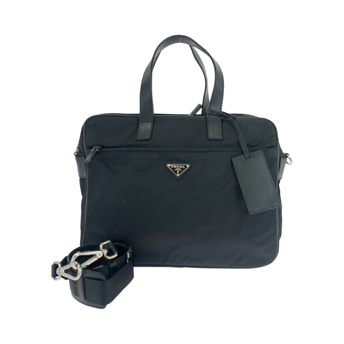 Prada Tessuto Triangle Plate 2Way Shoulder Bag Logo