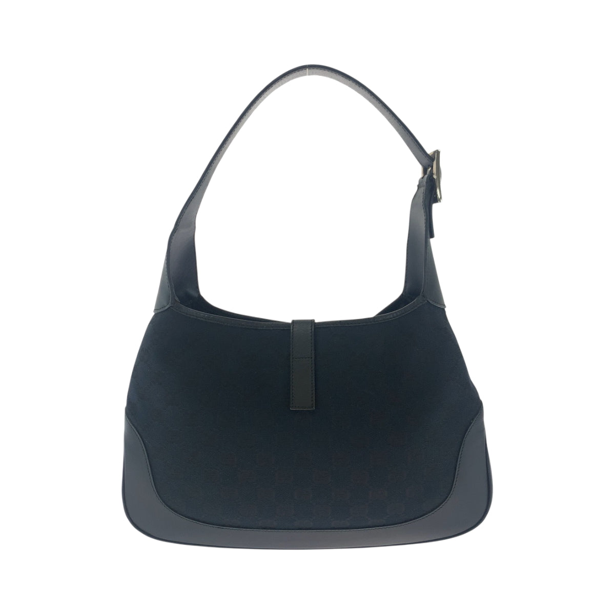 Gucci GG GoldMetal Jackie Canvas Black Shoulder Bag