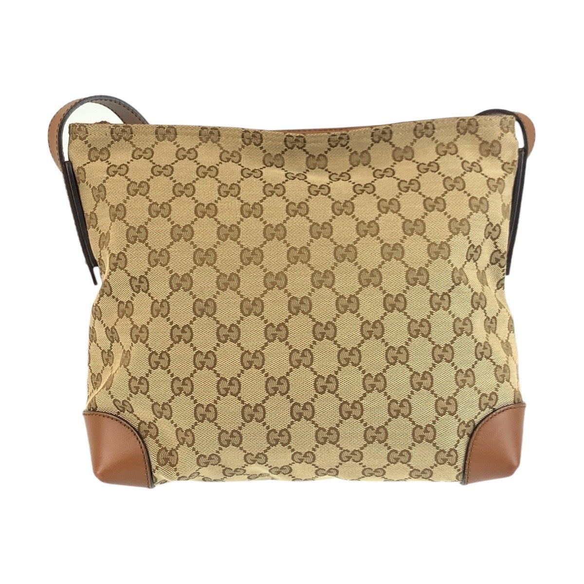 Gucci GG , SilverMetal Messenger Leather Canvas Brown Beige Shoulder Bag