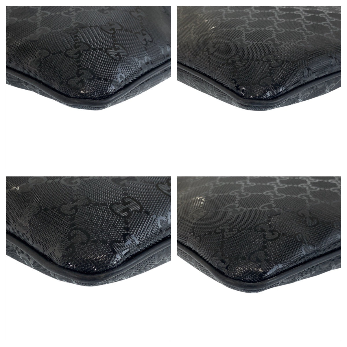 Gucci PVC SilverMetal Messenger GG implementation Black Shoulder Bag