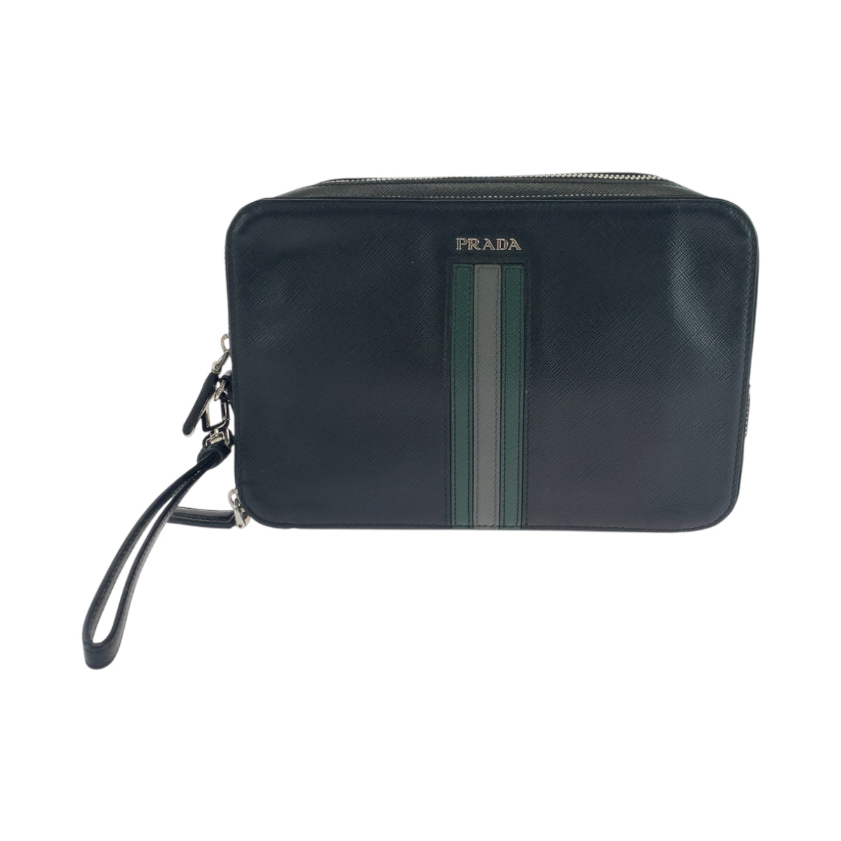Clutch Bag Silvermetal Clutch Bag Business Bag Leather Black Logo Mens