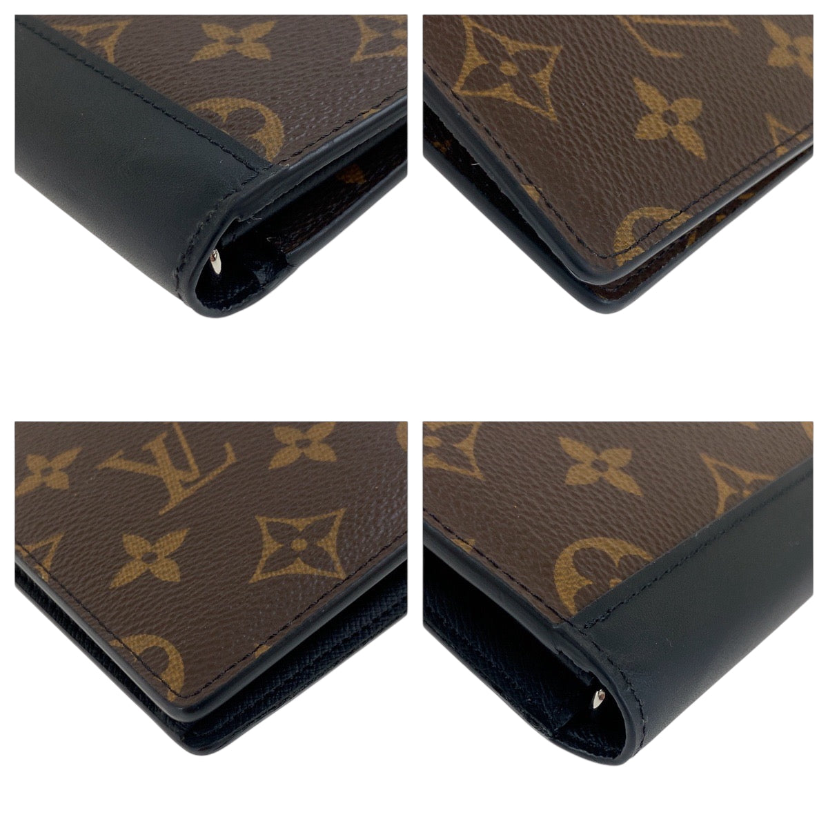 Louis Vuitton Long Purse M69410 PVC SilverMetal Monogram Black Brown Wallet Case