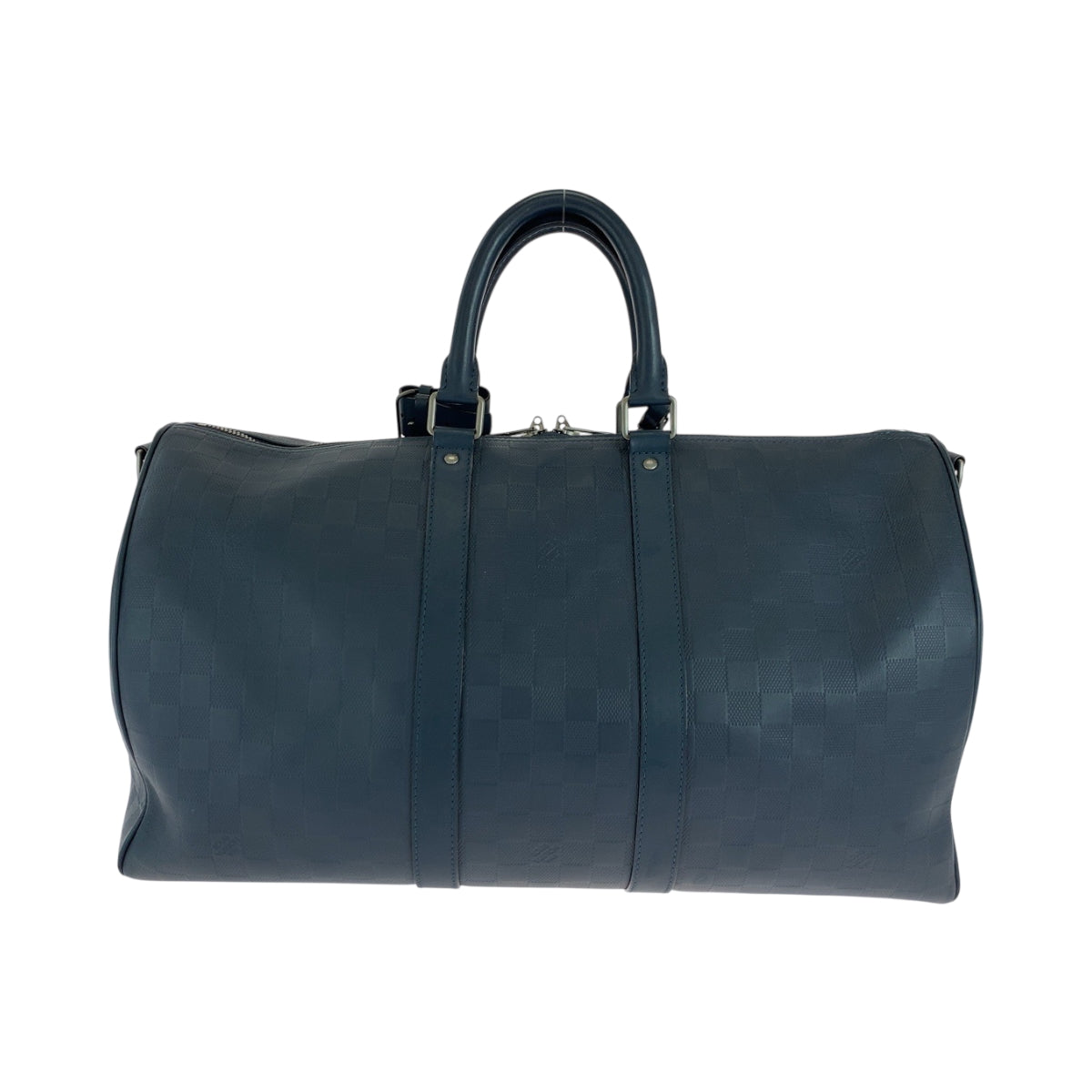 Louis Vuitton Boston Duffel N41290 SilverMetal Boston Leather Navy Travel Bag