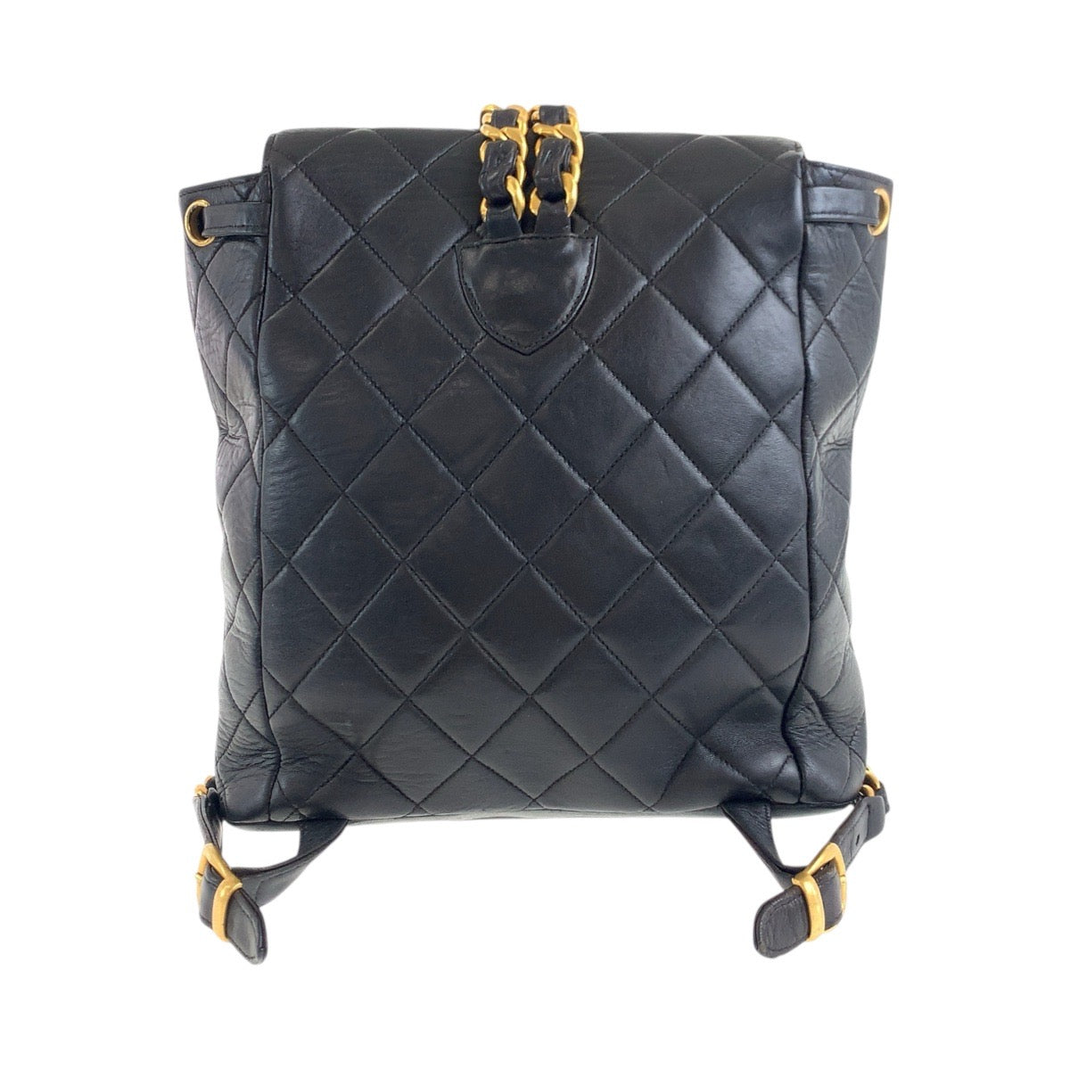 Chanel Backpack lambskin asse Double COCO Mark Black Gold