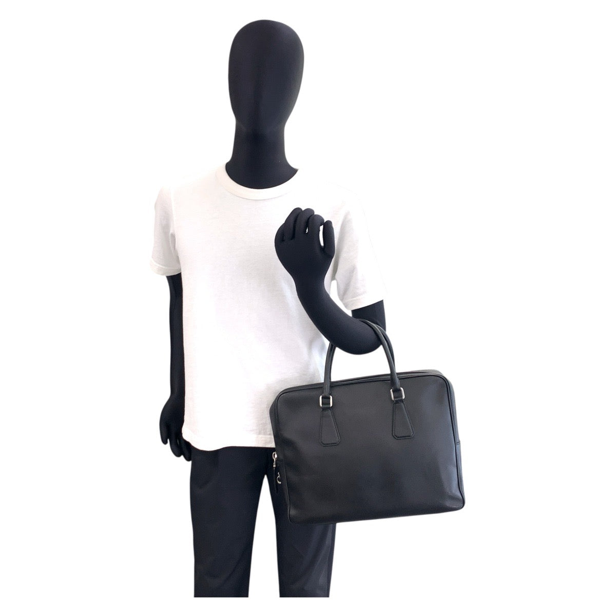 Business Bag Silvermetal Business Bag Briefcase Safiano Leather Black Travel Bag
