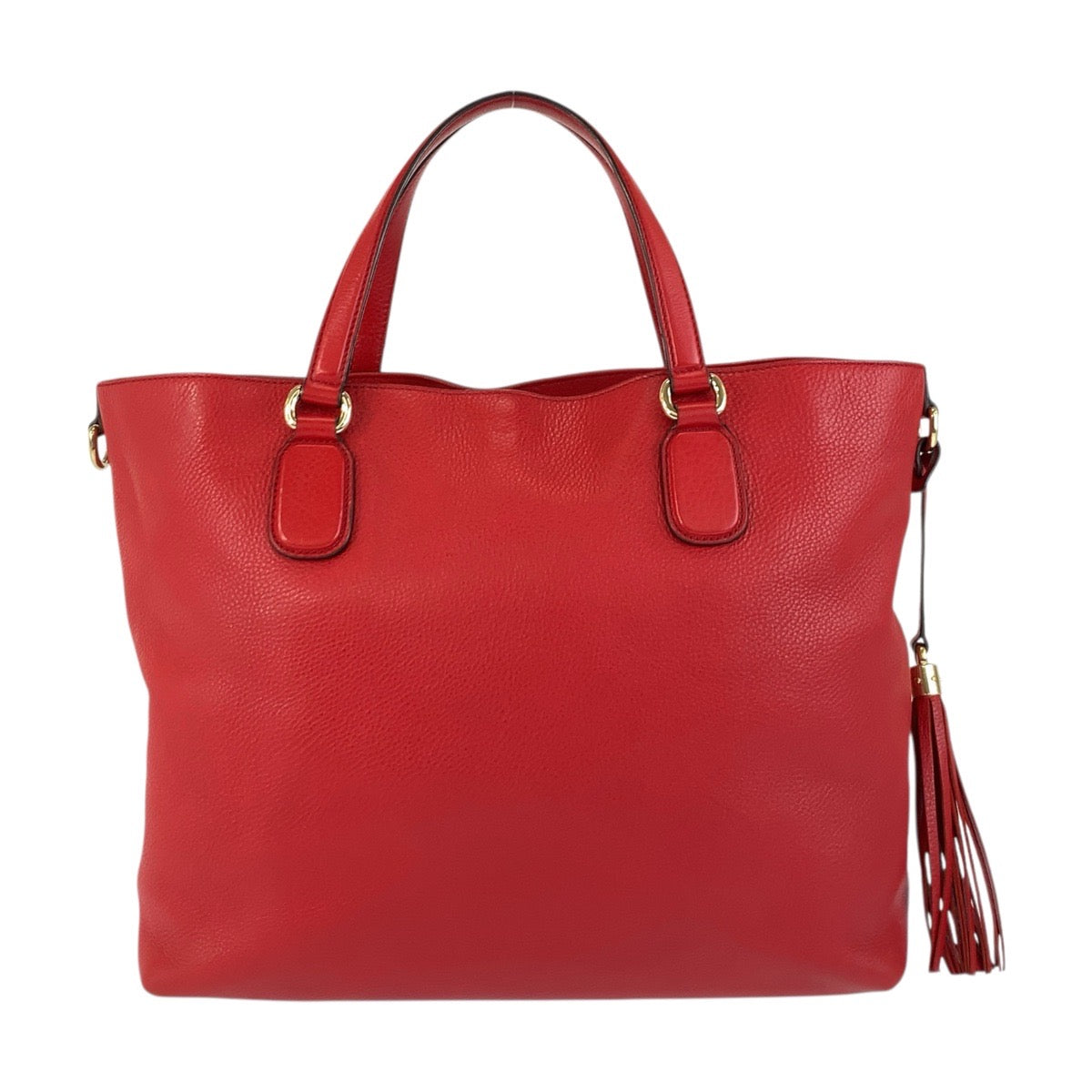Gucci Metal Soho Leather Red Gold Tote Bag