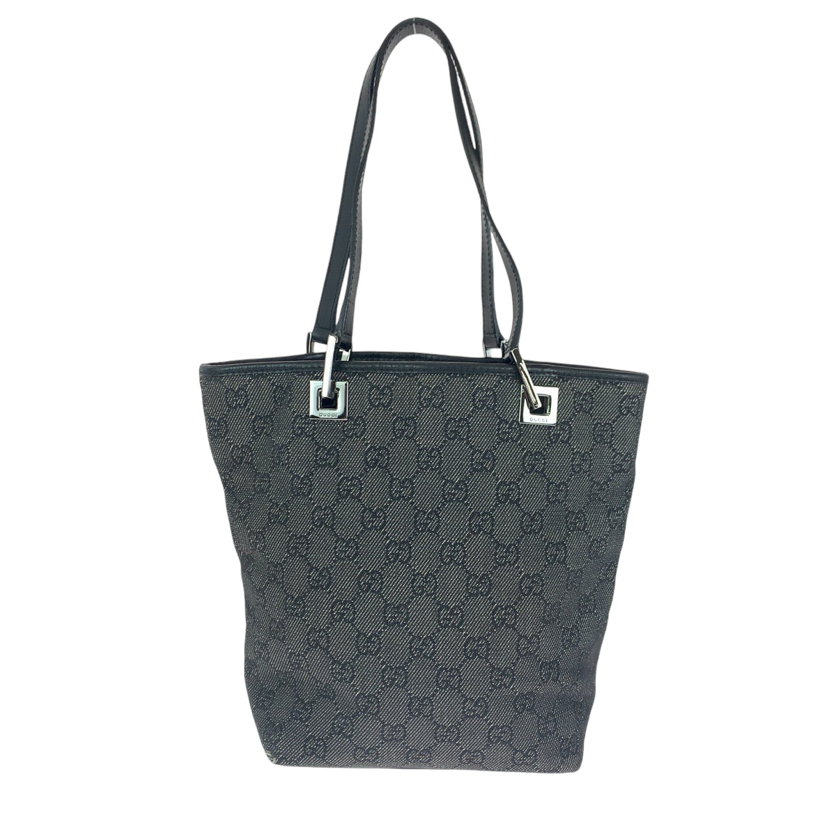 Gucci GG SilverMetal Canvas Black Tote Bag 2