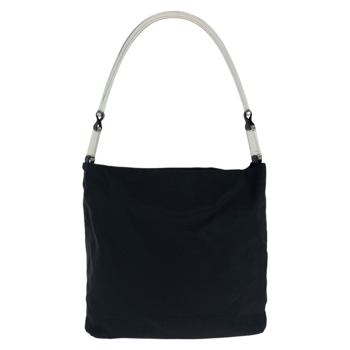 Shoulder Bag , Plastic Silvermetal Test Triangle Nylon Black