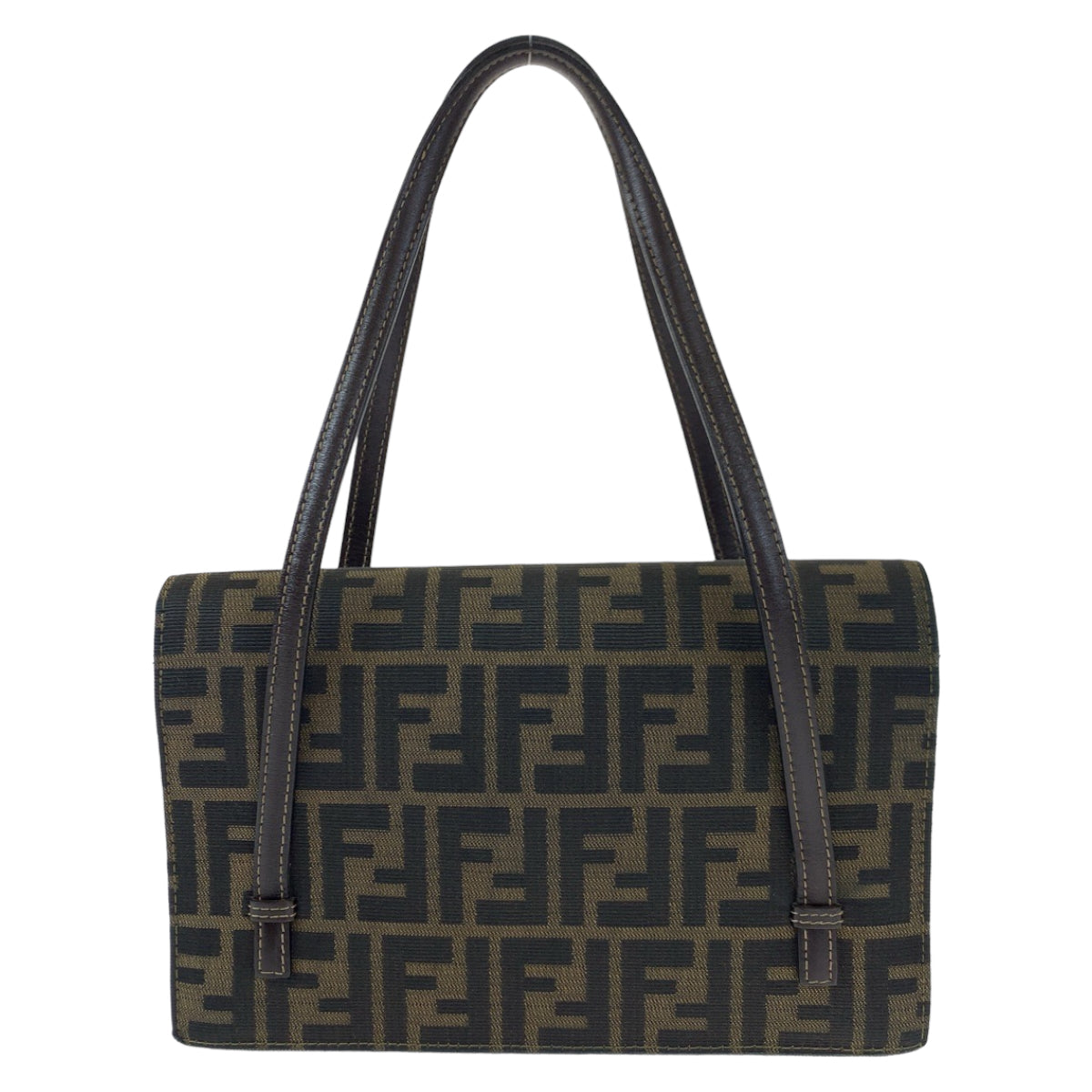 Fendi Shoulder Bag Shoulder Bag Handbag Zucca Pattern Women Canvas Metal Brown