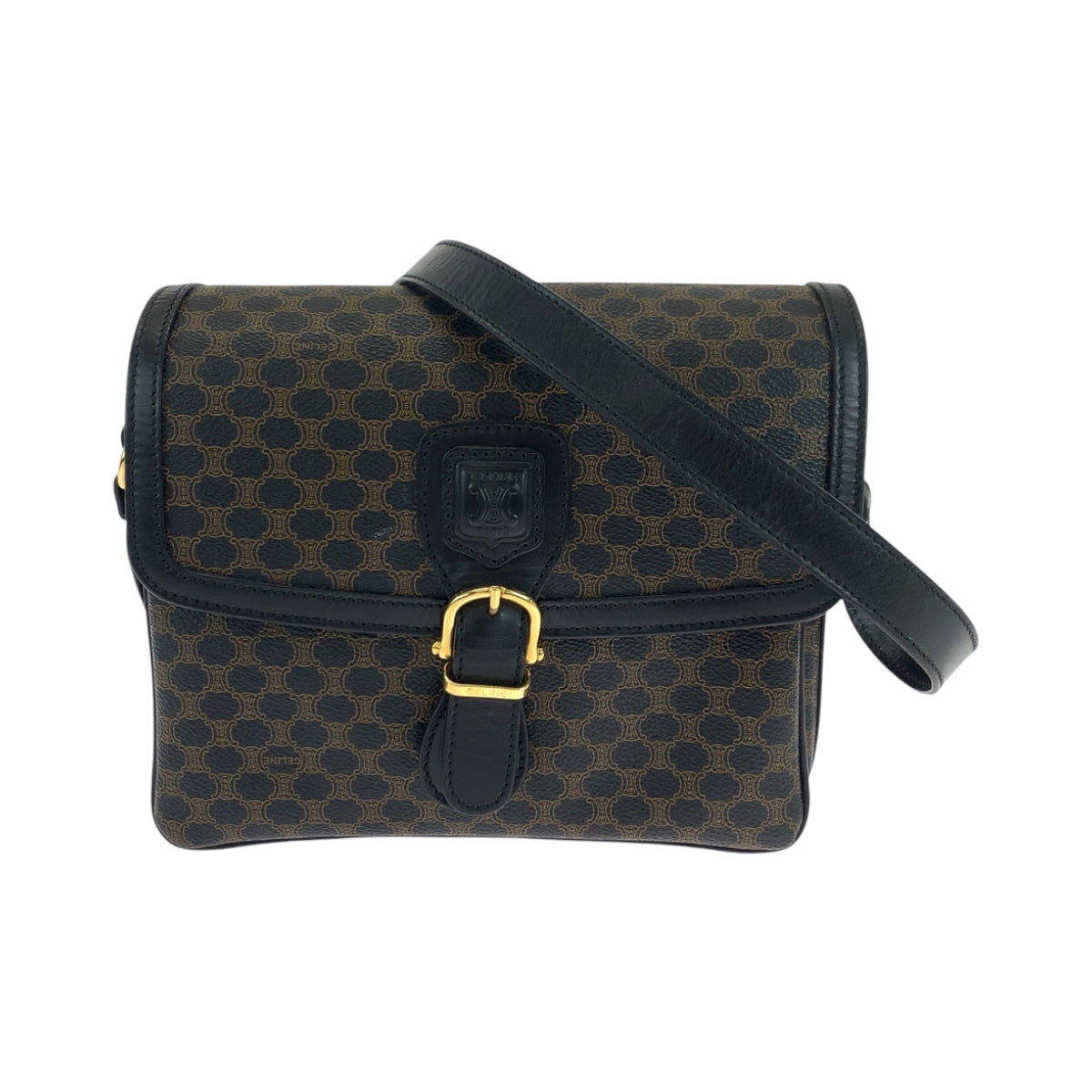 Shoulder Bag Pvc Dark Metal Shoulder Bag Black Brown