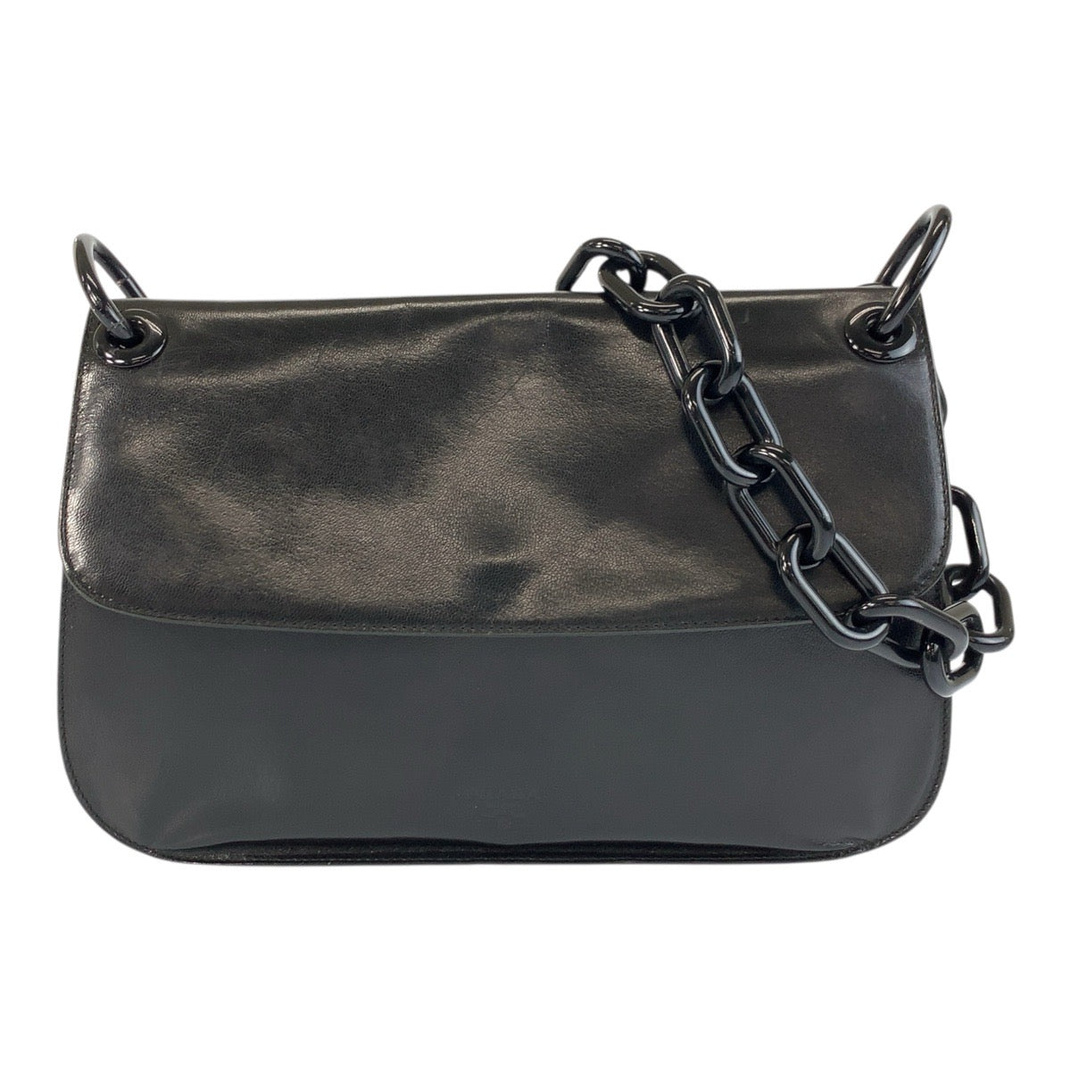 Prada Shoulder Bag Leather Logo Embossed