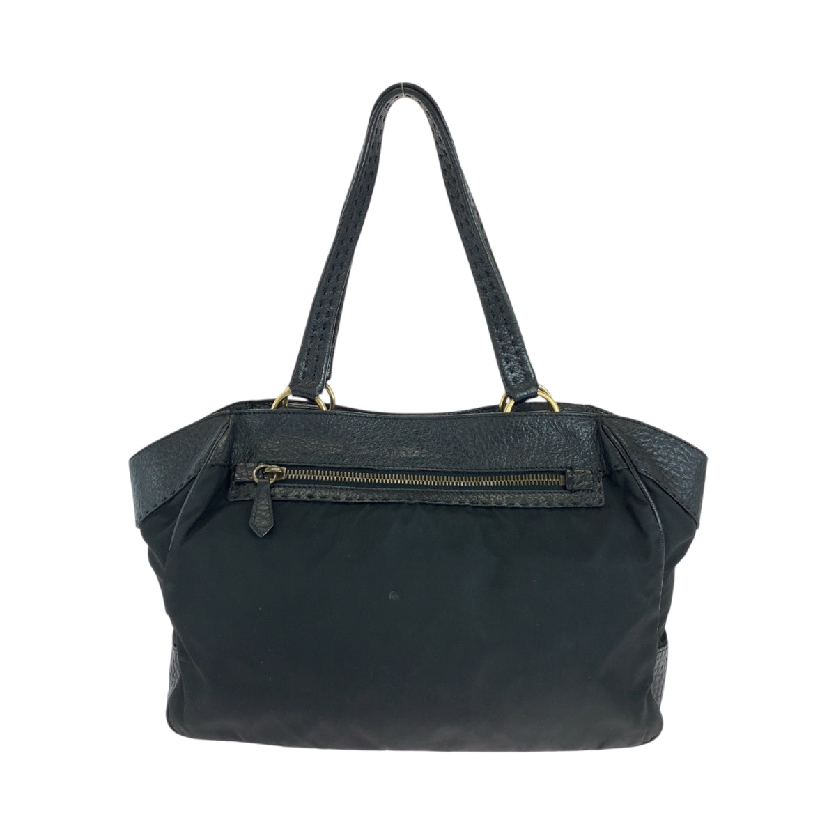 Gold Metal Handbag Shoulder Bag Vitello Dino Leather Nylon