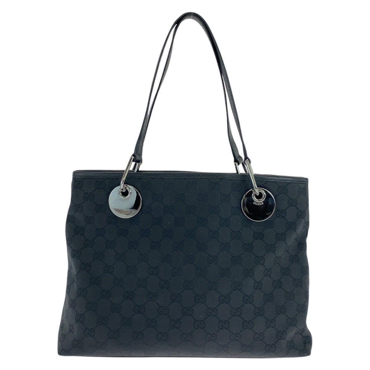 Gucci GG , SilverMetal Leather Canvas Black Shoulder Bag 3