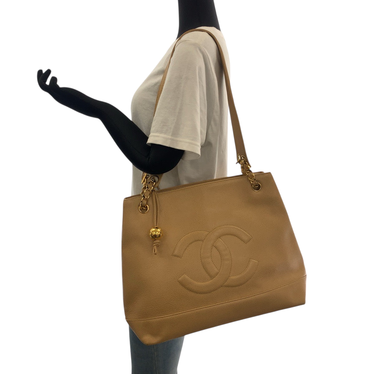 Chanel Caviar skin Camel k Gold Shoulder Bag