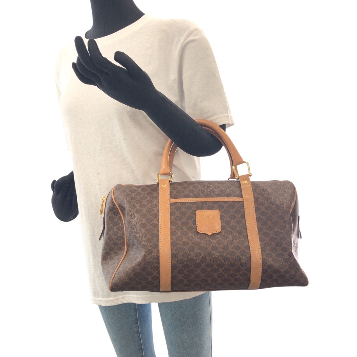 M Pvc Handbag Boston Duffel Bag Macadam Brown Travel Bag
