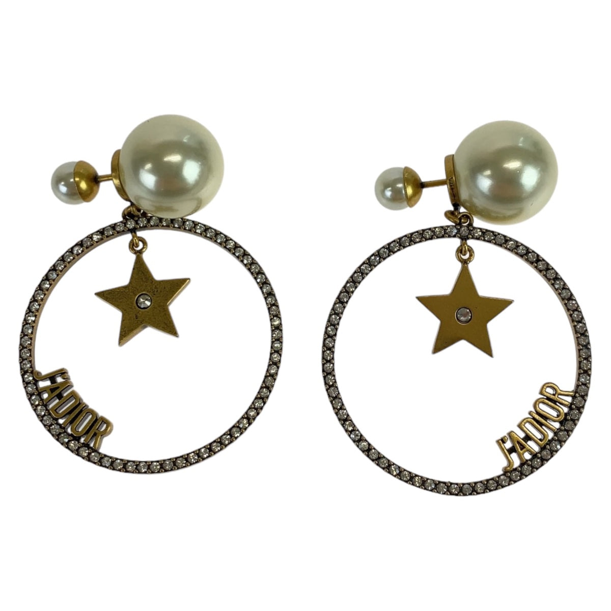 Dior Pierce Faux Pearl, Metal Pierce Fake Pearl Gold Travel Bag