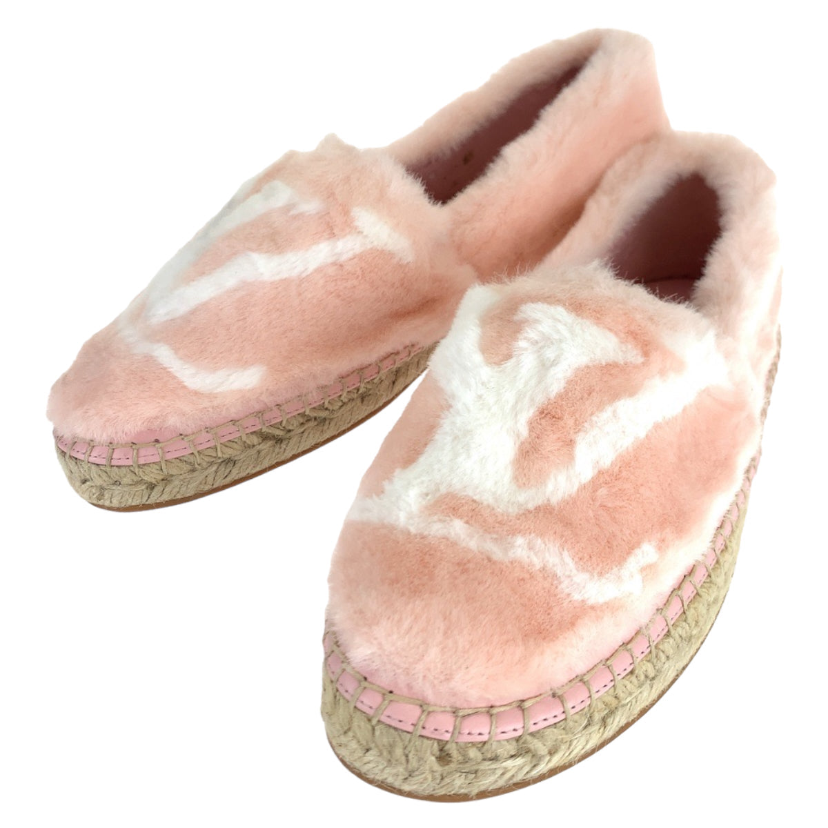 Louis Vuitton Slip-on 1A51OI Fake fur Slip-on White Pink Handbag