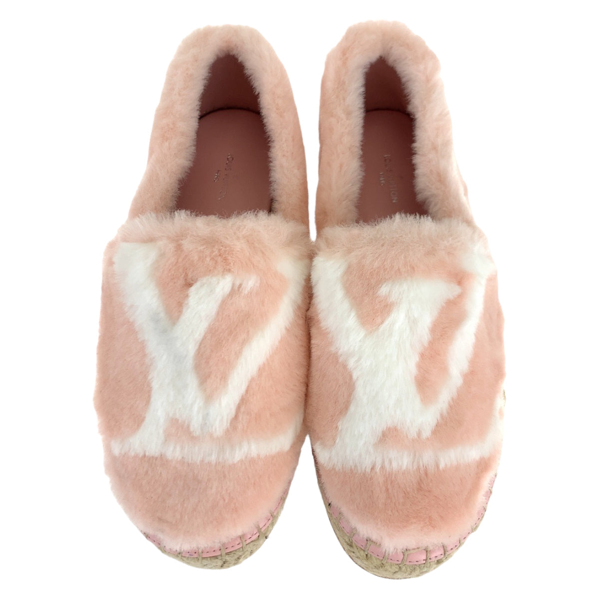 Louis Vuitton Slip-on 1A51OI Fake fur Slip-on White Pink Handbag