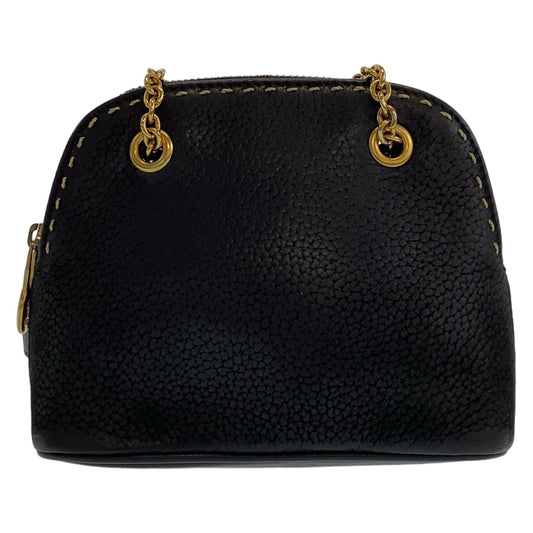 Shoulder Bag Goldmetal Triomphe Leather Black