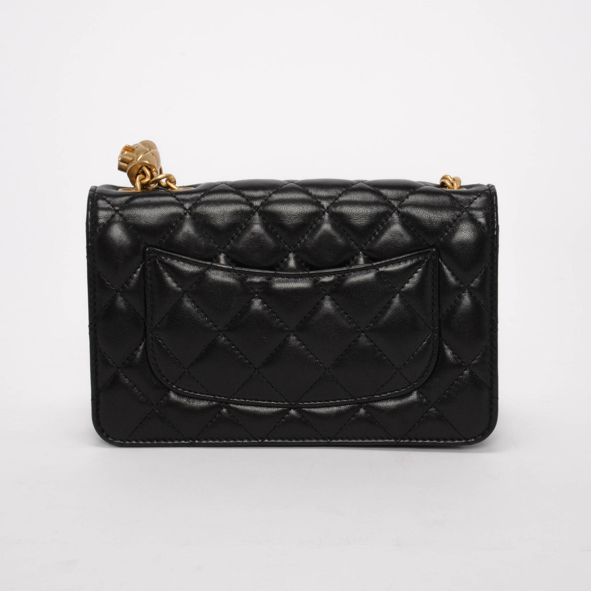 Chanel Black Quilted Lambskin Pillow Crush Wallet On Chain Bag