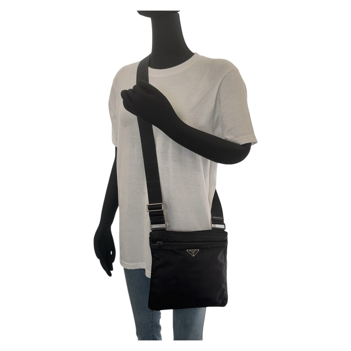 Shoulder Bag Silvermetal Shoulder Bag Test Triangle Nylon Black