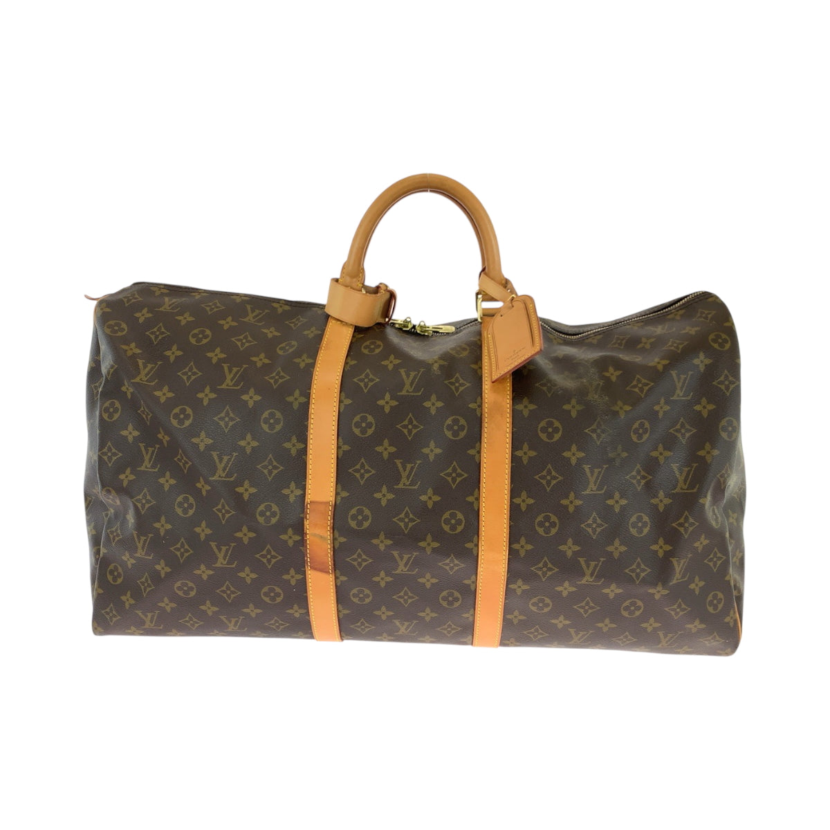 Louis Vuitton Boston Duffel M41422 PVC Keepall Monogram Brown Gold Travel Bag