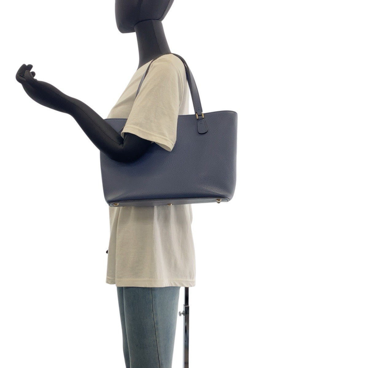 Gucci GoldMetal Interlocking Leather Blue Shoulder Bag