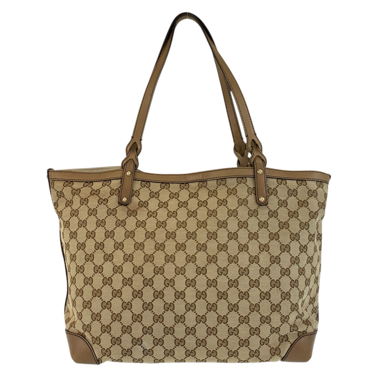 Gucci GG , Metal Leather Canvas Beige Gold Shoulder Bag