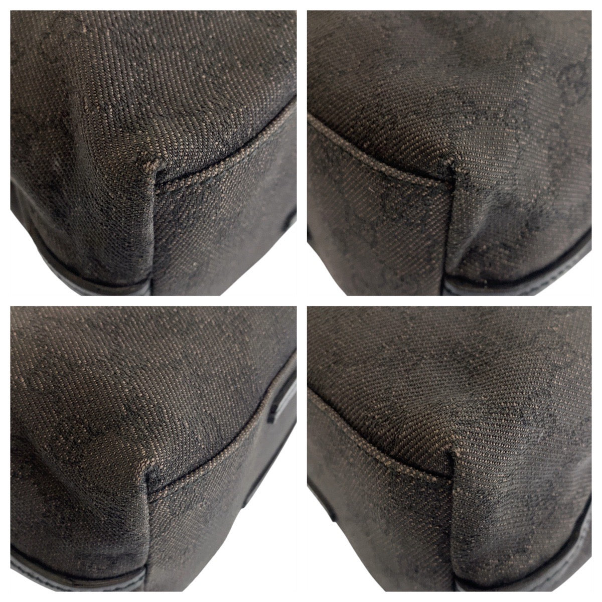 Gucci GG Leather Canvas Black Shoulder Bag 7