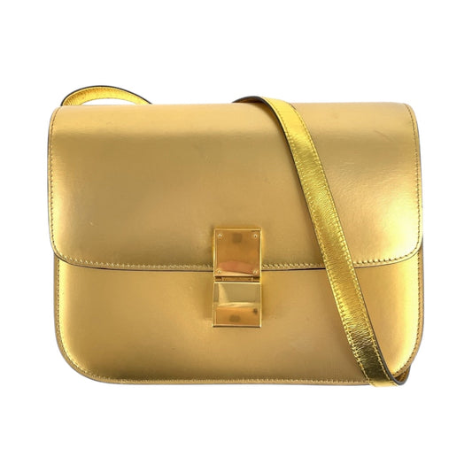 Shoulder Bag Metal Shoulder Bag Pochette Women Leather Gold